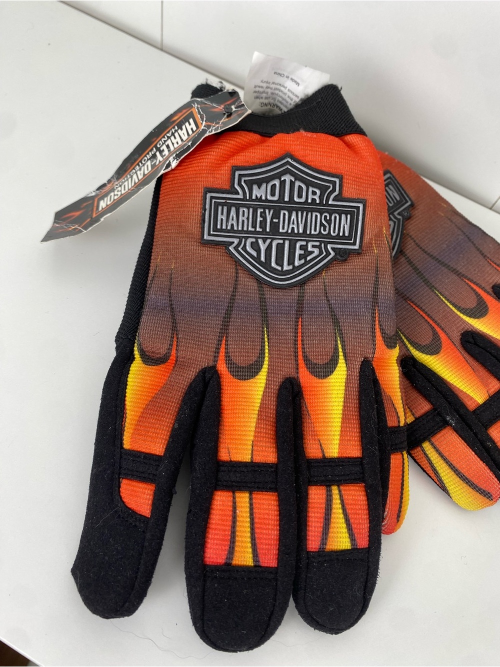 Harley-Davidson Mechanics Flames Gloves Adult Large - Picture 2 of 5